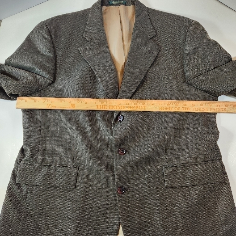 VTG Chaps Ralph Lauren Men’s 46R Brown Wool Tweed Sport Coat Blazer Suit Jacket - Picture 10 of 12